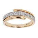 9ct Yellow Gold 0.29ct Diamond Crossover Ring by Anya Belle
