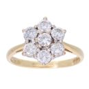18ct Yellow Gold 1.03ct Diamond Cluster Ring
