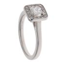 Platinum 0.60ct Princess And Brilliant Cut Diamond Cluster Ring