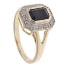 9ct Yellow And White Gold 0.05ct Diamond And Sapphire Cluster Ring