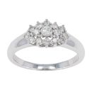9ct White Gold 0.50ct Diamond Cluster Ring by Anya Belle