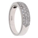18ct White Gold 0.90ct Brilliant Cut Diamond Three Row Fancy Ring