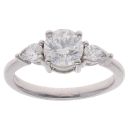 Platinum 1.25ct Brilliant And Pear Cut Diamond Solitaire Ring