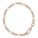 9ct Rose Gold Figaro Bracelet 7"