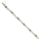 9ct Yellow Gold Blue Cubic Zirconia Bracelet 7"