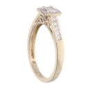 9ct Yellow Gold 0.25ct Princess and Brilliant Cut Cluster Ring