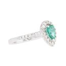 18ct White Gold Diamond And Emerald Pear Shape Cluster Ring