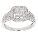 9ct White Gold 0.50ct Diamond Cluster Ring
