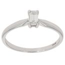 18ct White Gold 0.20ct Emerald Cut Diamond Solitaire Ring