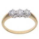 18ct Yellow Gold 0.75ct Brilliant Cut Diamond Trilogy Ring