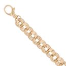 9ct Yellow Gold Patterned And Plain Belcher Bracelet 9"