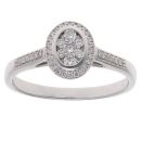 9ct White Gold 0.45ct Brilliant Cut Diamond Cluster Ring