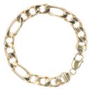 9ct Yellow Gold Figaro Bracelet 8.5"