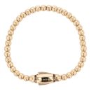 14ct Yellow Gold Monaco Beaded Plain Lock Bracelet 7"