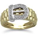 9 Carat Yellow Gold 0.15pts Buckle Ring