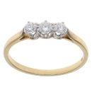 18ct Yellow Gold 0.60ct Diamond Trilogy Ring