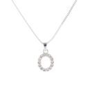 Silver Personalised Block Cubic Zirconia Initial Pendant and Chain