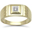 9ct Yellow Gold 0.11ct Diamond Signet Ring