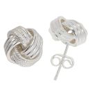 Silver Knot Stud Earrings by Icesia
