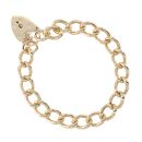 9ct Yellow Gold Heart Charm Bracelet 7.5"