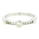 9ct White Gold 0.20cts Diamond Rub over Ring