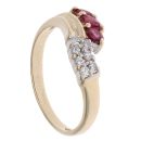 9ct Yellow Gold 0.15ct Diamond And Ruby Ring
