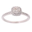 18ct White Gold 0.65ct Diamond Halo Ring