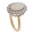 18ct Yellow Gold 0.55ct Diamond And Opal Cluster Ring