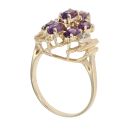 9ct Yellow Gold 0.02ct Diamond And Amethyst Ring