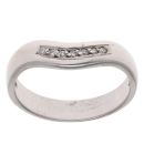 9ct White Gold 0.07ct Brilliant Cut Diamond Wishbone Ring