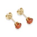 9ct yellow gold 4mm flame CZ stud Earrings