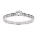 9ct White Gold Diamond Solitaire Ring by Anya Belle