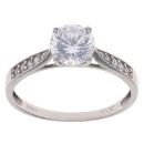9ct White Gold Cubic Zirconia Single Stone Ring