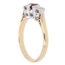 18ct Yellow Gold 0.10ct Diamond And Ruby Three Stone Ring