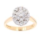 18ct Yellow Gold 0.75ct Brilliant Cut Diamond Cluster Ring