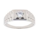 Silver Cubic Zirconia Signet Ring by Icesia