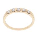 9ct Yellow Gold 0.33ct Brilliant Cut Diamond Five Stone Ring