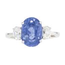 18ct White Gold Diamond And Sapphire Ring