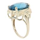 9ct Yellow Gold Blue Topaz Single Stone Ring