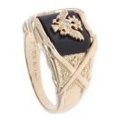 14ct Yellow Gold 0.05ct Diamond Eagle Signet Ring