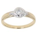 18ct Yellow And White Gold 0.20ct Brilliant Cut Diamond Solitaire Ring