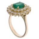 14ct Yellow Gold 2.00ct Diamond And Emerald Cluster Ring