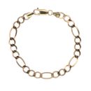 9ct Yellow Gold Figaro Bracelet 7"