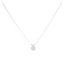 9ct White Gold 0.90ct Diamond Cluster Pendant and Chain 18"