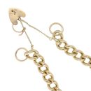 9ct Yellow Gold Heart Lock Charm Bracelet 7"