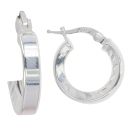 Silver Patterned Hoop Earrings by Icesia