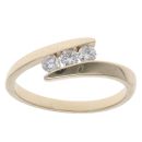 9ct Yellow Gold 0.25ct Brilliant Cut Diamond Trilogy Ring