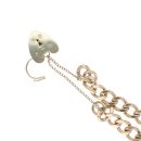 9ct Yellow Gold Heart Lock Charm Bracelet 7"
