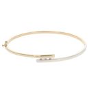 9ct Yellow And White Gold 0.03ct Diamond Hinged Bangle