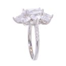 Silver Cubic Zirconia Large Cluster Ring by Icesia